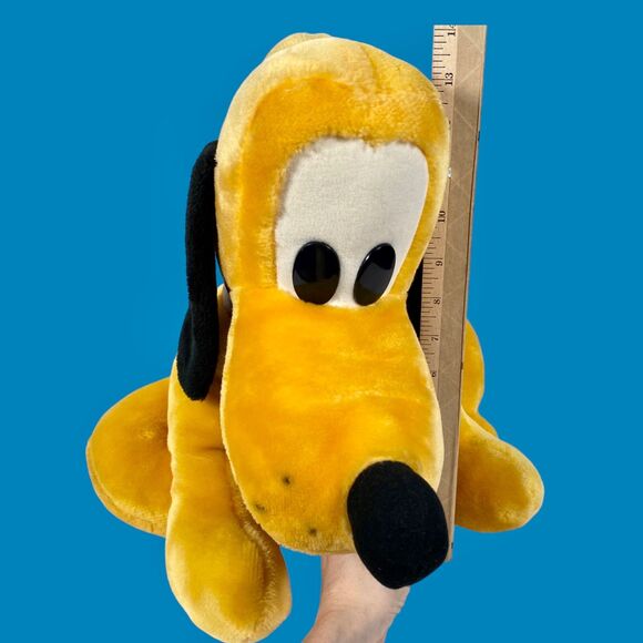 Vintage Pluto Plush Disneyland Sitting Stuffed Animal 14 in Toy Dog Red Collar - Picture 4 of 11